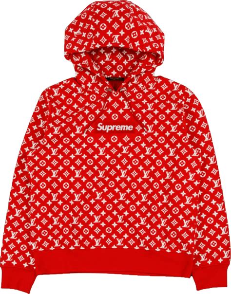 supreme louis vuitton red box logo hoodie